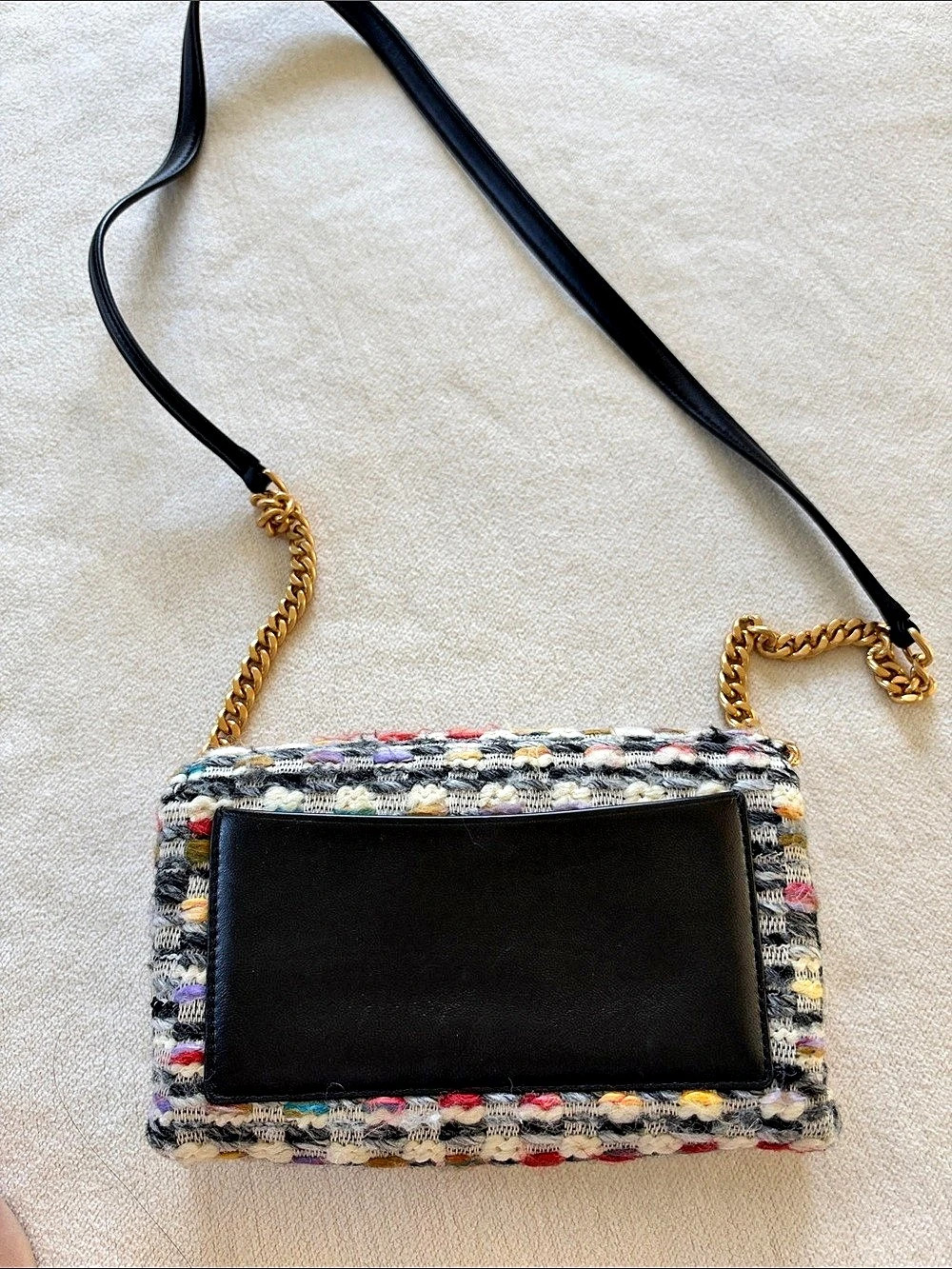 Tory Burch Small Kira Tweed Convertible Shoulder Bag Multicolor & Black - Picture 6 of 9